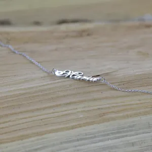 Name gold necklace with diamond MARI Thumbnail