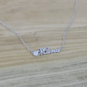 Name gold necklace with diamond MARI Thumbnail