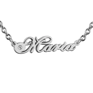 Name gold necklace with diamond MARI Thumbnail