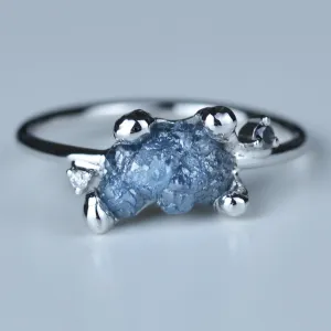 Gold ring with raw diamond TRACY Thumbnail