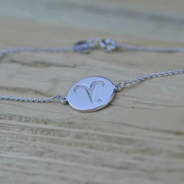 Silver bracelet with a sign of zodiac with diamond ZOD Image