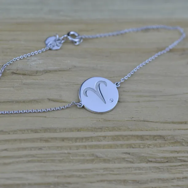 Silver bracelet with a sign of zodiac with diamond ZOD Image