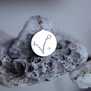 Silver pendant with a zodiac constellation and diamond ZODIAC Thumbnail
