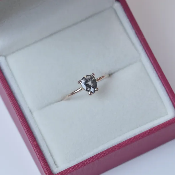 TERRI gold ring with salt and pepper diamond Image