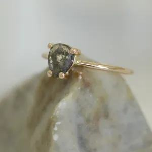 TERRI gold ring with salt and pepper diamond Thumbnail