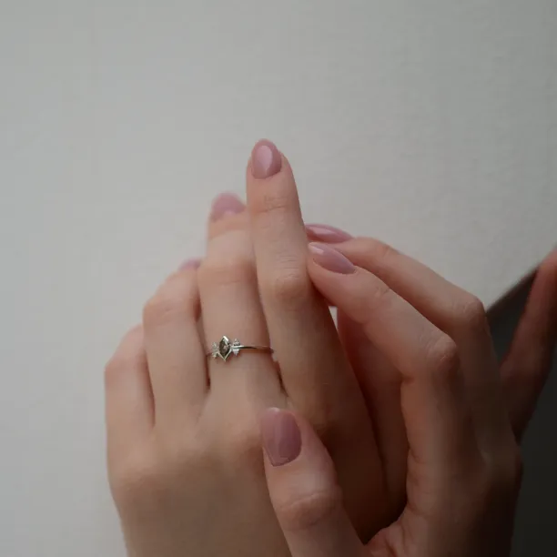 Gold ring with salt and pepper diamond 0.2ct SABI Image