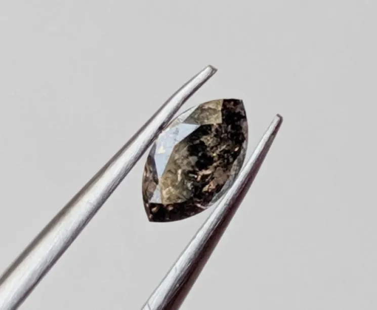 Gold ring with salt and pepper diamond 0.2ct SABI Image