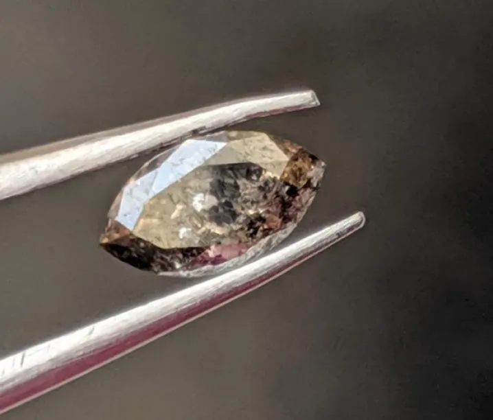 Gold ring with salt and pepper diamond 0.2ct SABI Image
