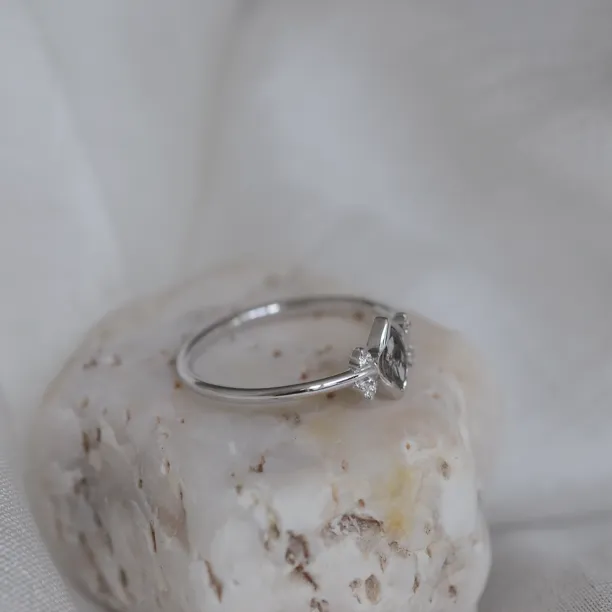 Gold ring with salt and pepper diamond 0.2ct SABI Image