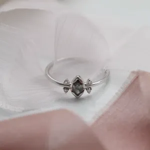 Gold ring with salt and pepper diamond 0.2ct SABI Thumbnail