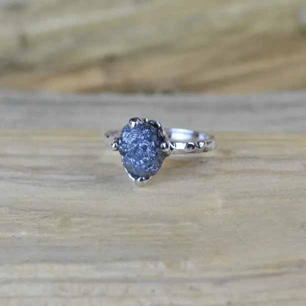 Gold ring with raw diamond HOPE Image