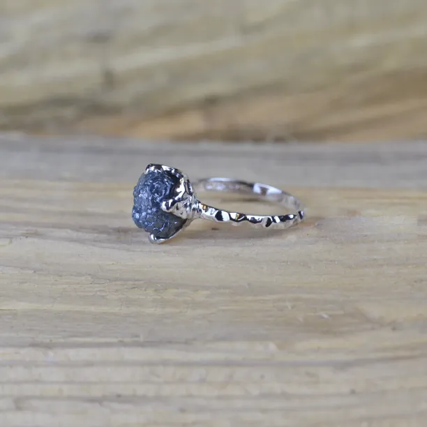 Gold ring with raw diamond HOPE Image