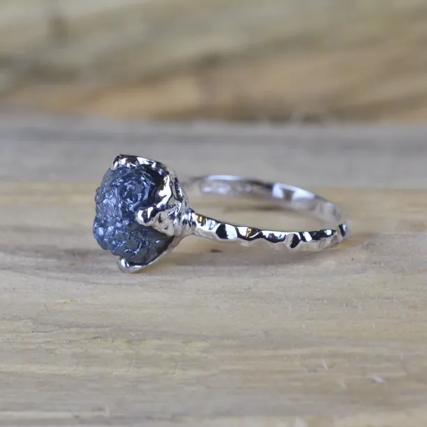 Gold ring with raw diamond HOPE Image