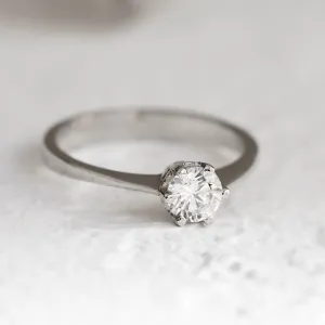 Platinum engagement ring with diamond 0.4ct FLORA Thumbnail