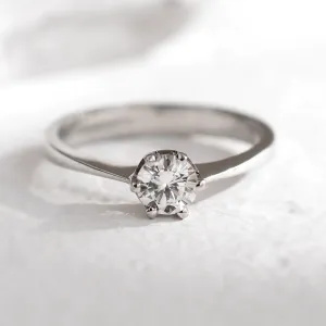 Platinový zásnubní prsten s diamantem 0.4ct FLORA