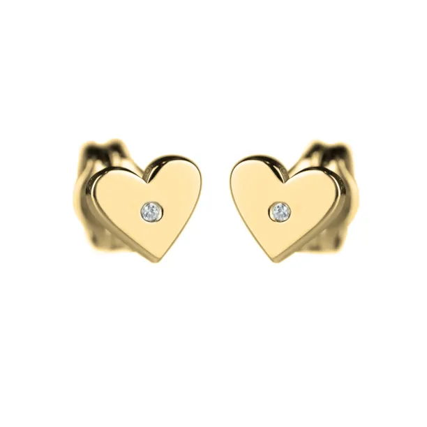 Zlaté minimalistické náušnice RACHEL s diamanty