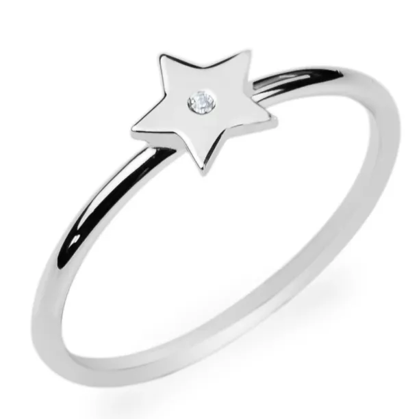 BETTY Silver ring with a diamond Image