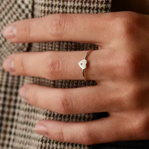 PATRICIA Heart shape gold diamond ring Thumbnail