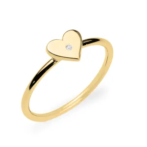 PATRICIA Heart shape gold diamond ring Thumbnail
