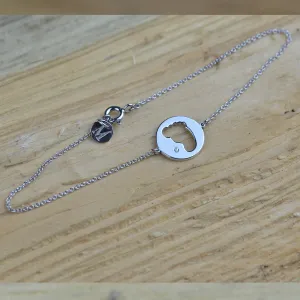 Stříbrný náramek ve tvaru dětské stopy ZOE s diamantem Thumbnail