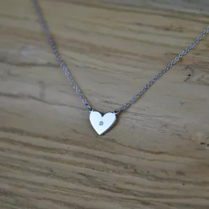 Zlatý náhrdelník LILLIAN ve tvaru srdce s diamantem Thumbnail