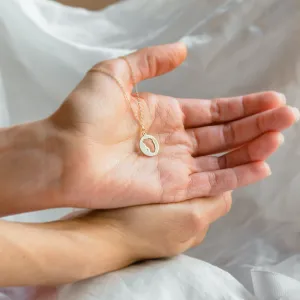 Gold diamond pendant with baby foot trace EIIA Thumbnail