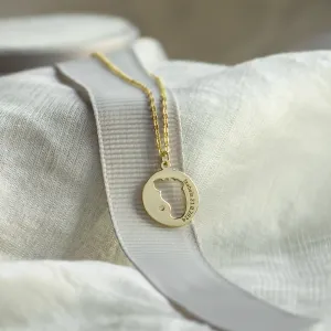Gold diamond pendant with baby foot trace EIIA Thumbnail