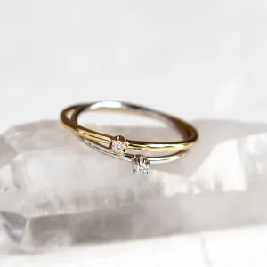 Minimalistický zlatý prsten s diamantem LAUDE Thumbnail