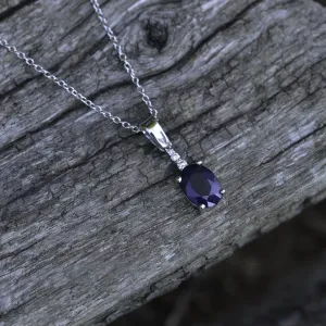 Safírový přívěsek KELI s diamanty na řetízku