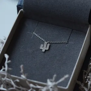 Stříbrný kaktusový přívěsek s diamantem TINA s řetízkem