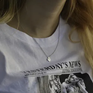 Stříbrný kaktusový přívěsek s diamantem TINA nošený na krku