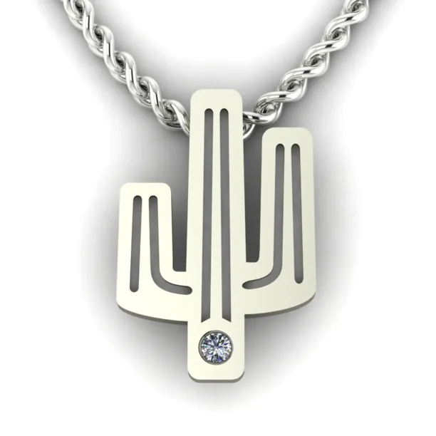 Authentic golden pendant with a cactus shape with TINA diamond Image