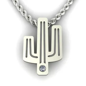 Authentic golden pendant with a cactus shape with TINA diamond Thumbnail
