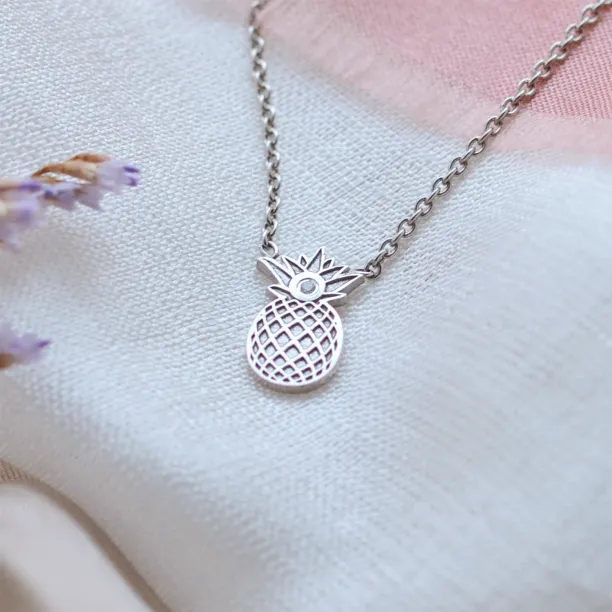 Authentic golden pendant with a pineapple shape with VINI diamond Image