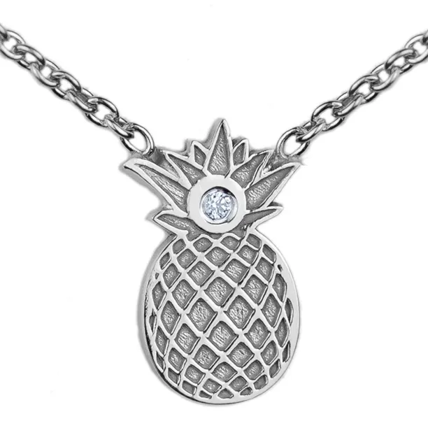 Authentic golden pendant with a pineapple shape with VINI diamond Image