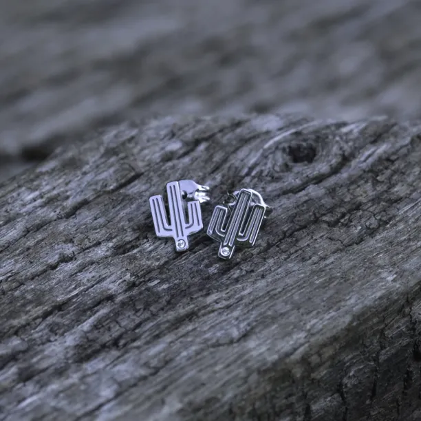 KOVE Cactus authentic silver diamond earrings Image