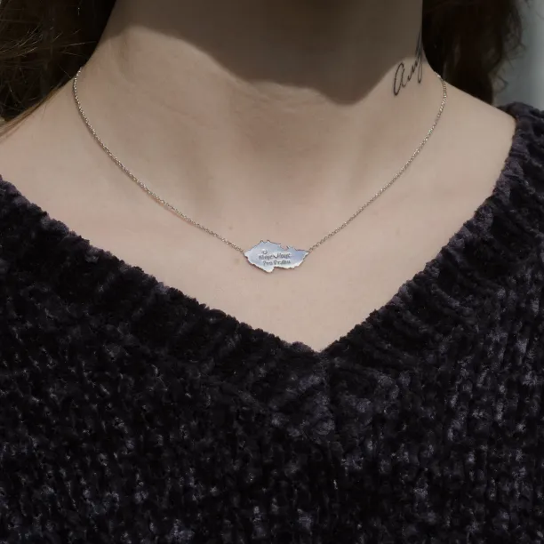 “My heart beats for Prague” authentic silver pendant Image