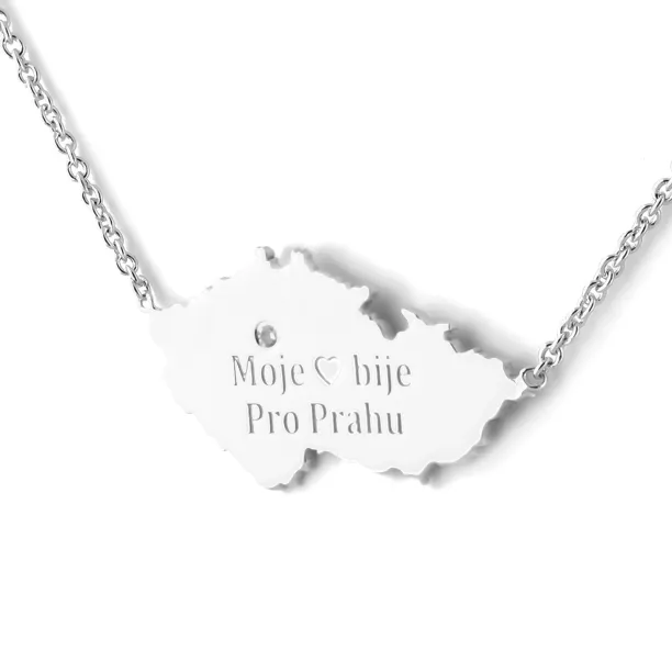 “My heart beats for Prague” authentic silver pendant Image