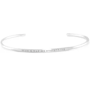 Pevný stříbrný náramek GRINDA SILVER s gravírem „Mom & Dad my everything“