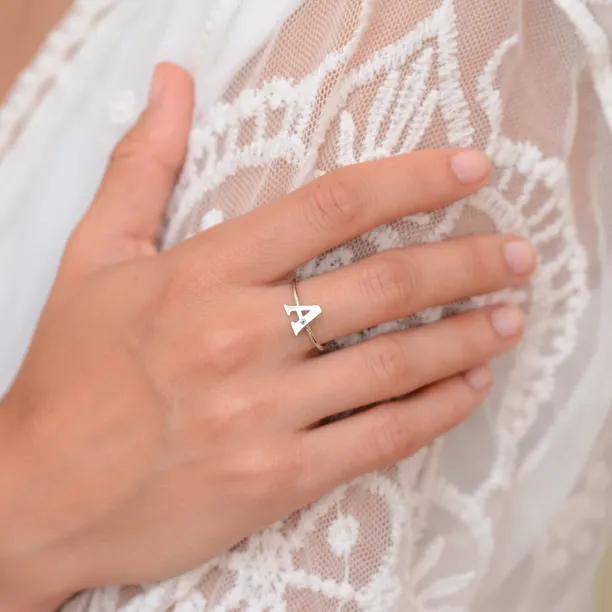 SKIBI name diamond  silver ring Image