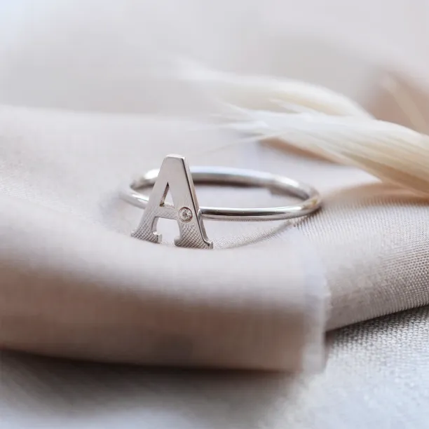 SKIBI name diamond  silver ring Image
