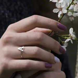 SKIBI name diamond  silver ring Thumbnail