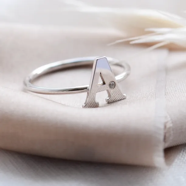 SKIBI name diamond  silver ring Image
