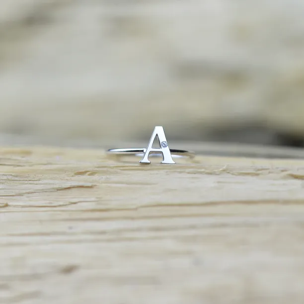 SKIBI name diamond  silver ring Image