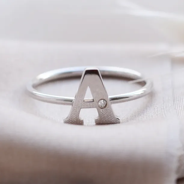 SKIBI name diamond  silver ring Image