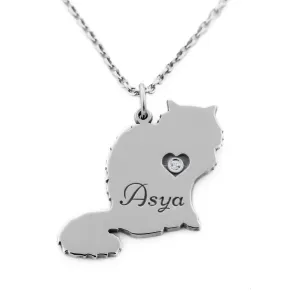 MUYA cat shape silver pendant Thumbnail