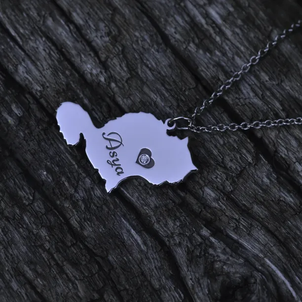 MUYA cat shape silver pendant Image