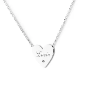 JENI silver diamond pendant with your name carved on Thumbnail