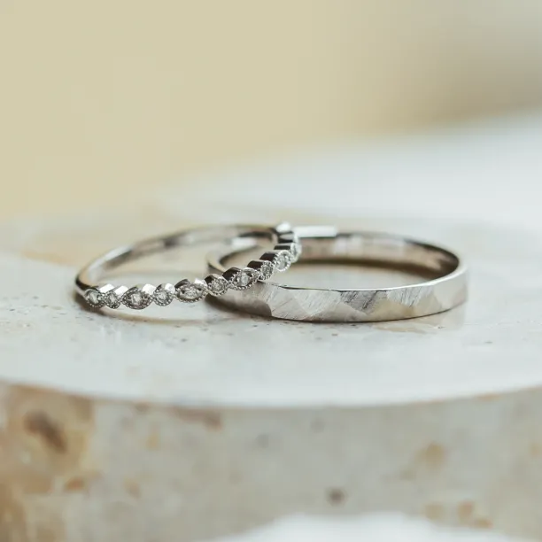 Gold diamond wedding rings LATI Image