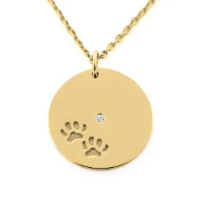 MORI golden pendant with dog traces